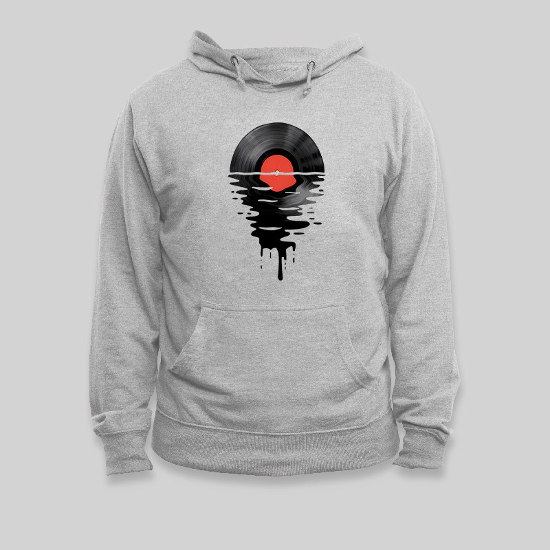 Vinyl LP Music Record Sunset Geek Hoodie