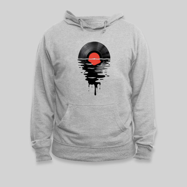 Vinyl LP Music Record Sunset Geek Hoodie