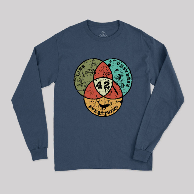 Life, the Universe & Everything Nerdy Long Sleeve T-Shirt