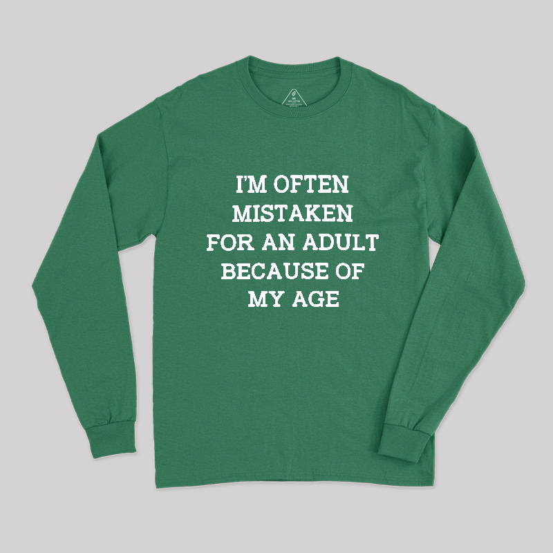 Mistaken For An Adult Geek Long Sleeve T-Shirt