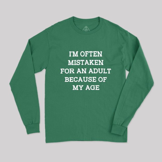 Mistaken For An Adult Geek Long Sleeve T-Shirt