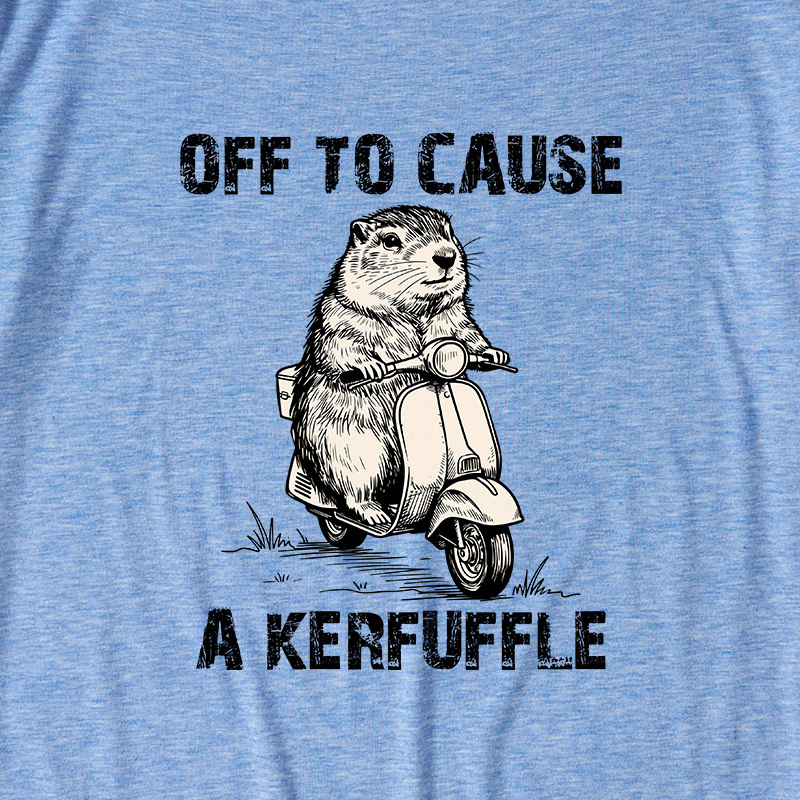 Retro Animal Scooter Mischief Graphic Ultra Soft Heather Tees