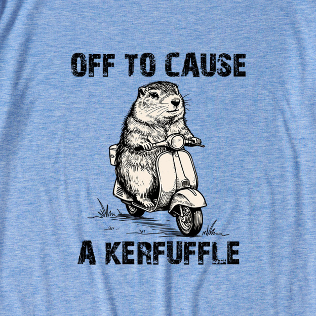 Retro Animal Scooter Mischief Graphic Ultra Soft Heather Tees