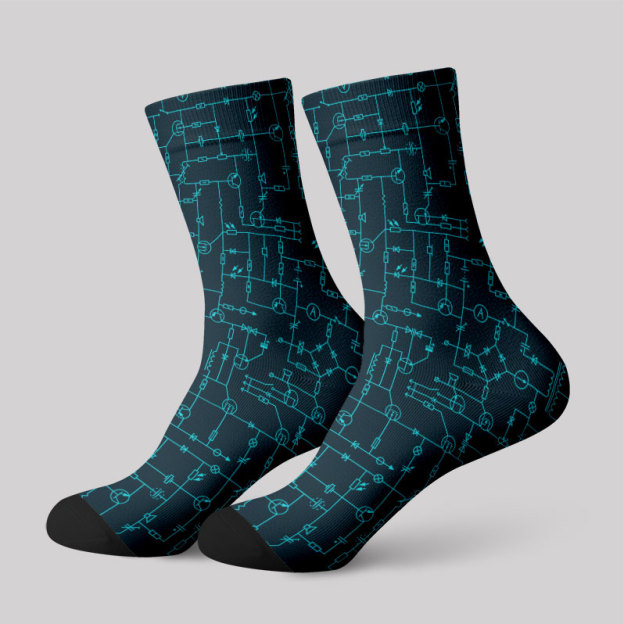 Electronic Components Arrow Dark Blue Men's Socks