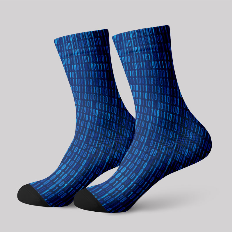 Binary Computer 1s and 0s Men's Socks