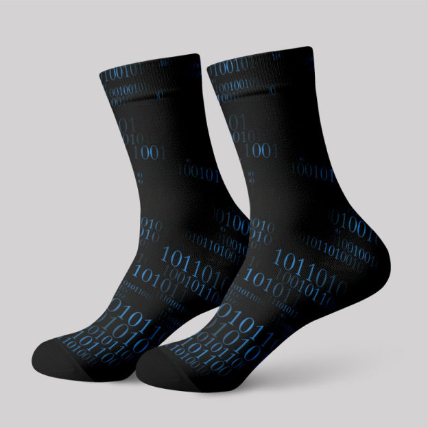 Binary Computer 1s and 0s Black Men's Socks