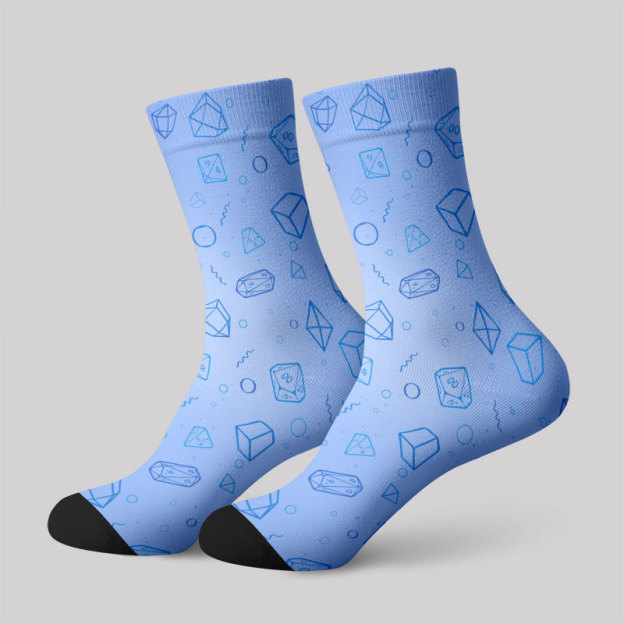 DND Polyhedra in Seawater Men's Socks