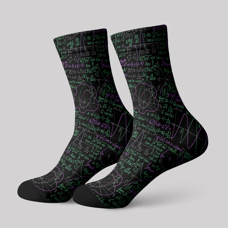 Math Function Curve Men's Socks