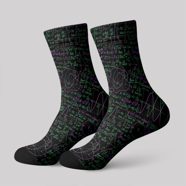 Math Function Curve Men's Socks