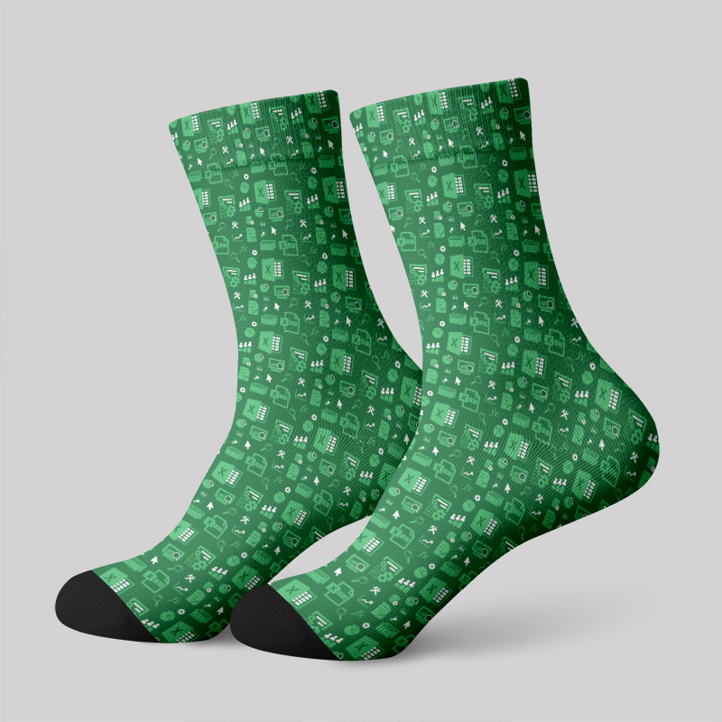Spreadsheet Chic Green Men's Socks