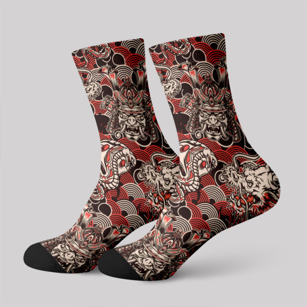 Dragon & Samurai Men's Socks