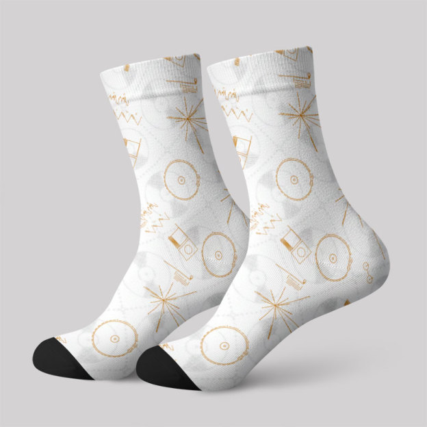 Space Voyager One Gold Disc Men's Socks