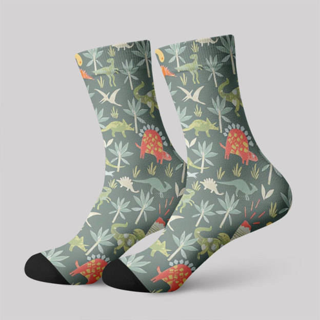 Dinosaur Primordial Forest Men's Socks
