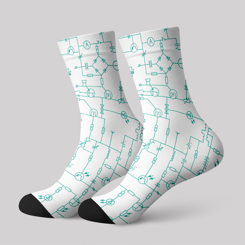 Electronic Components Arrow White Men's Socks
