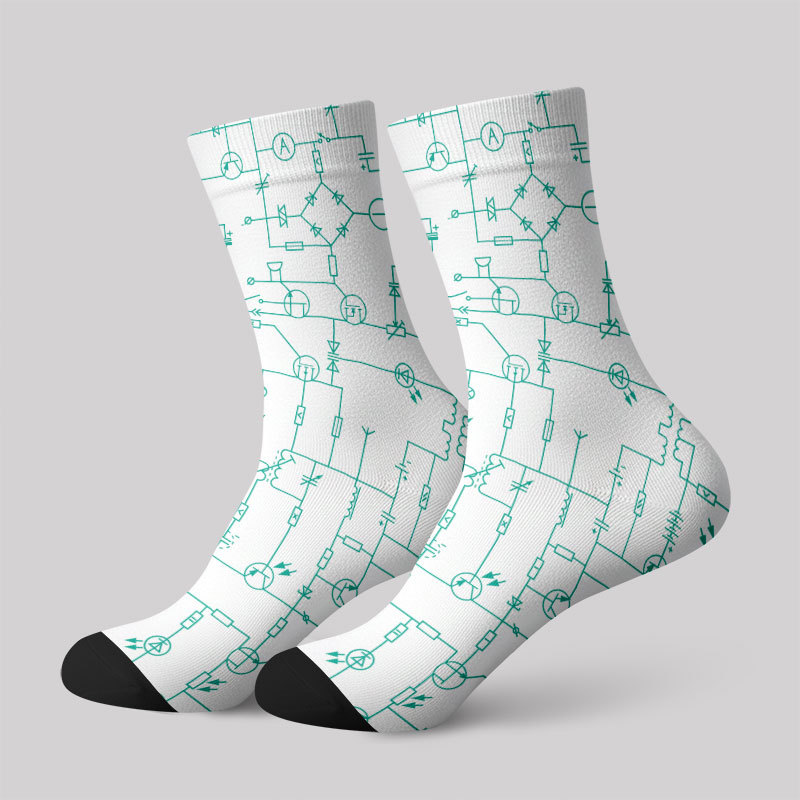 Geeksoutfit Electronic Components Arrow White Men's Socks for Sale