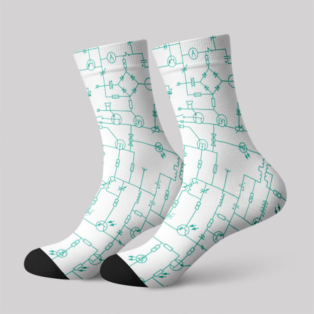 Electronic Components Arrow White Men's Socks