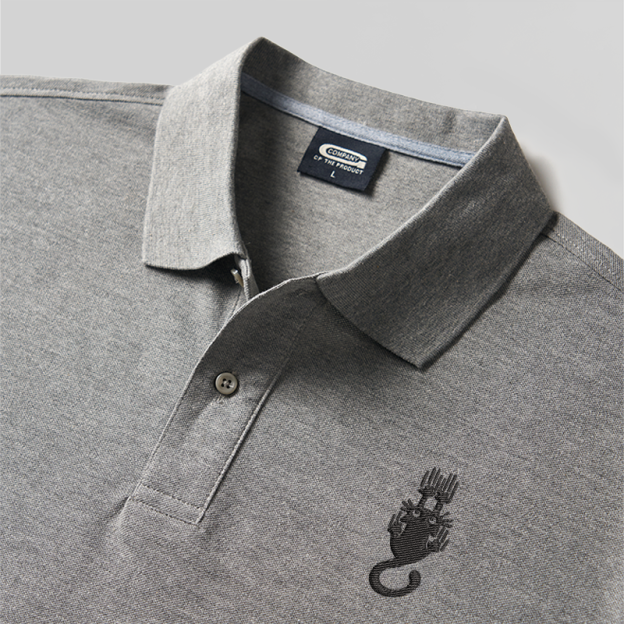 Climbing Cat Geek Embroidered Polo Shirt