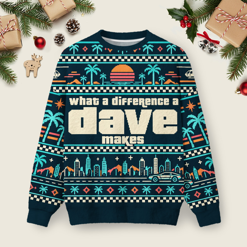 What A Difference Ugly Christmas Fuzzy Fleece Sweatshirt
