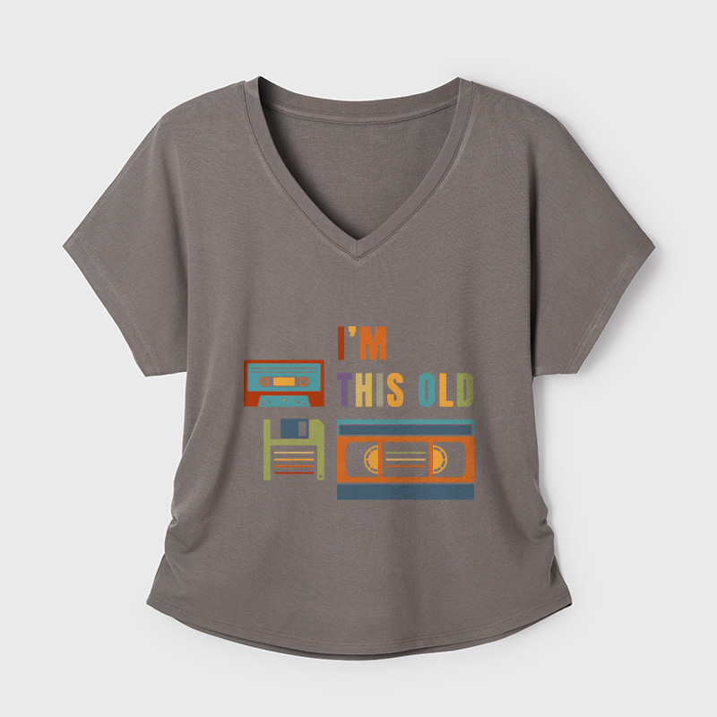 I'm This Old Geek Dolman Sleeve V-Neck Shirt