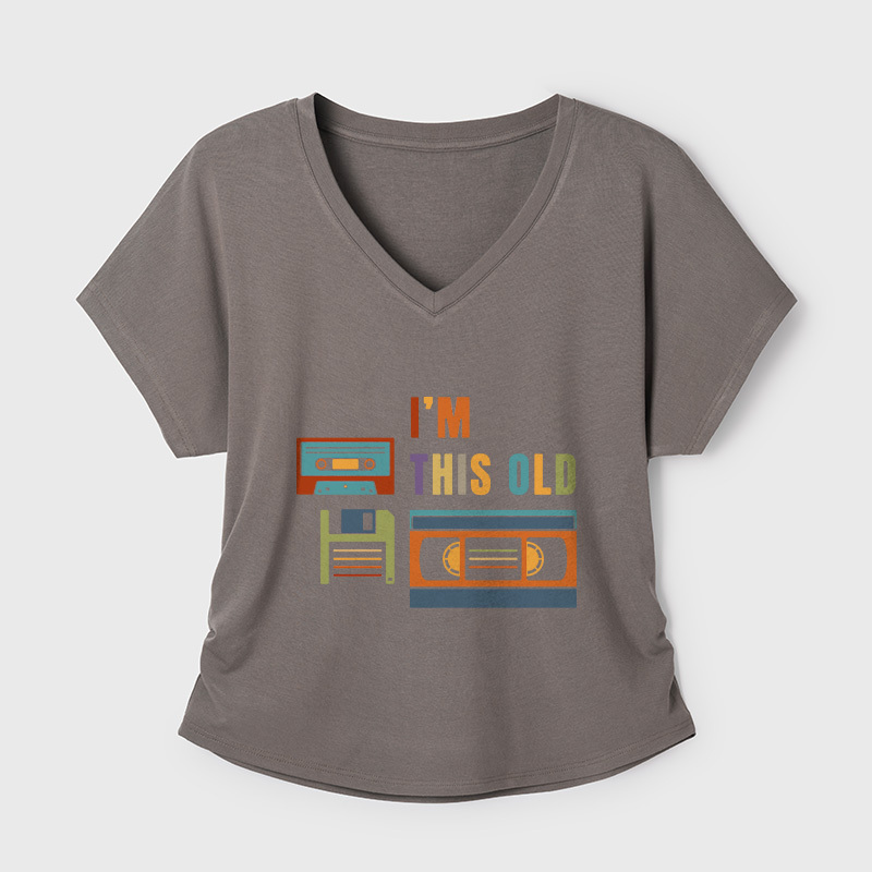 I'm This Old Geek Dolman Sleeve V-Neck Shirt
