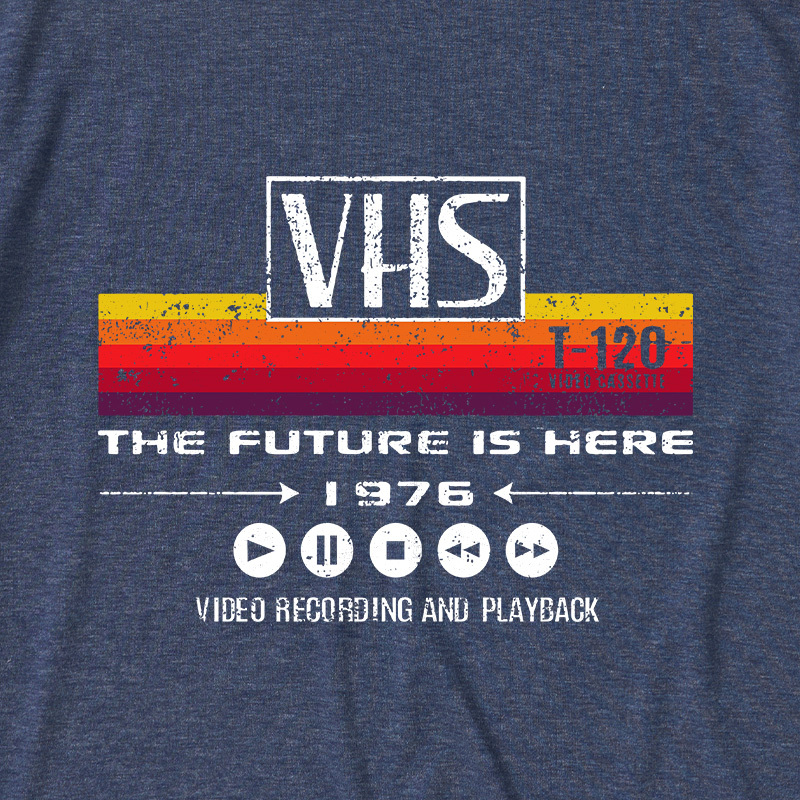 VHS The Future Is Here 1976 Ultra Soft Heather Tee