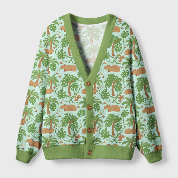 Capybara's Adventure Journey Geek Ugly Cardigan Sweaters