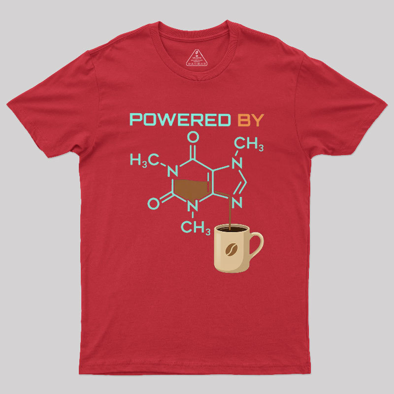 Powered By Caffeine Funny Geek T-Shirt