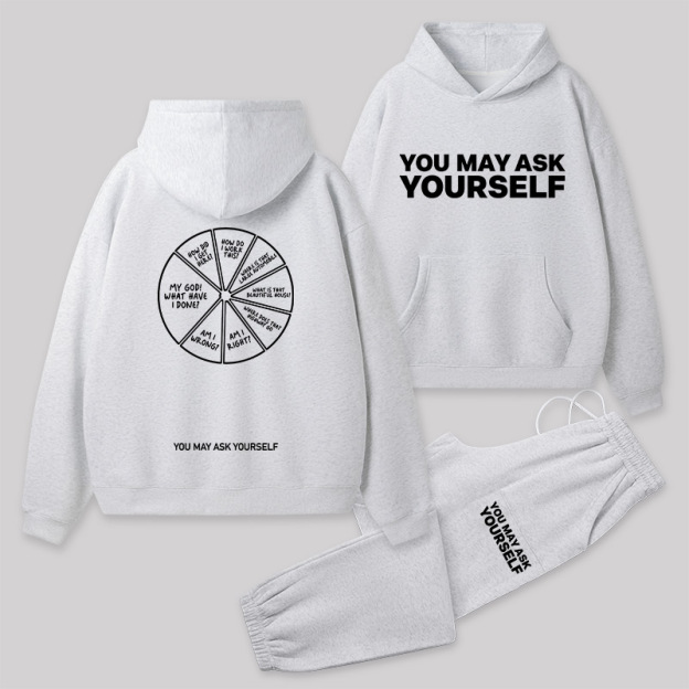 You May Ask Yourself Front and Back Printed Geek Fleece Hoodie Set
