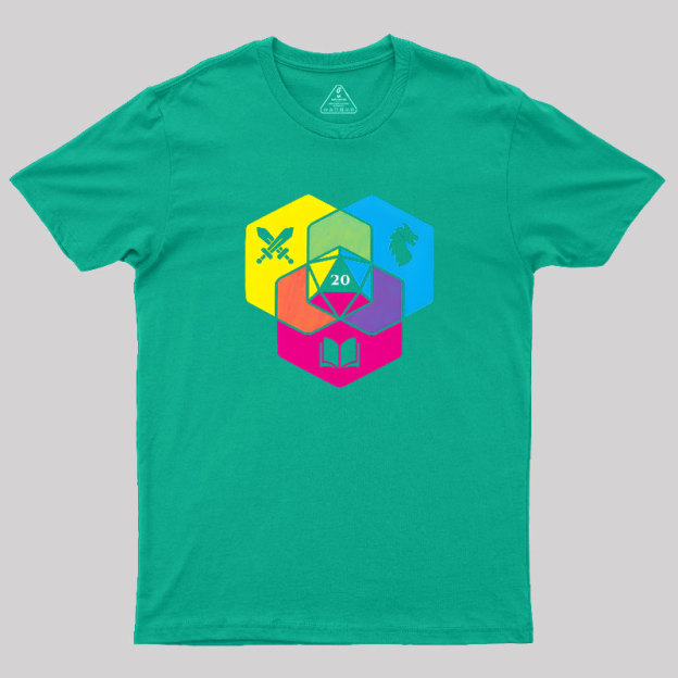 RPG CMYK Dice Venn Diagram Geek T-Shirt