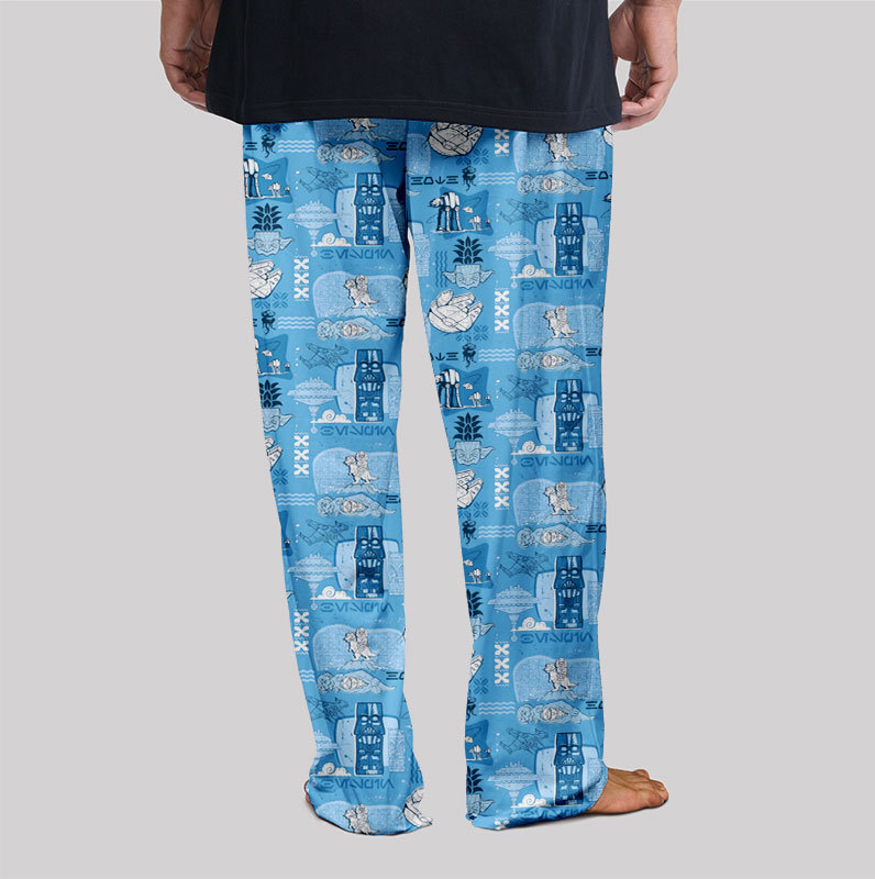 Hawaiian Traditional Tiki Blue Geek Loungewear Pants