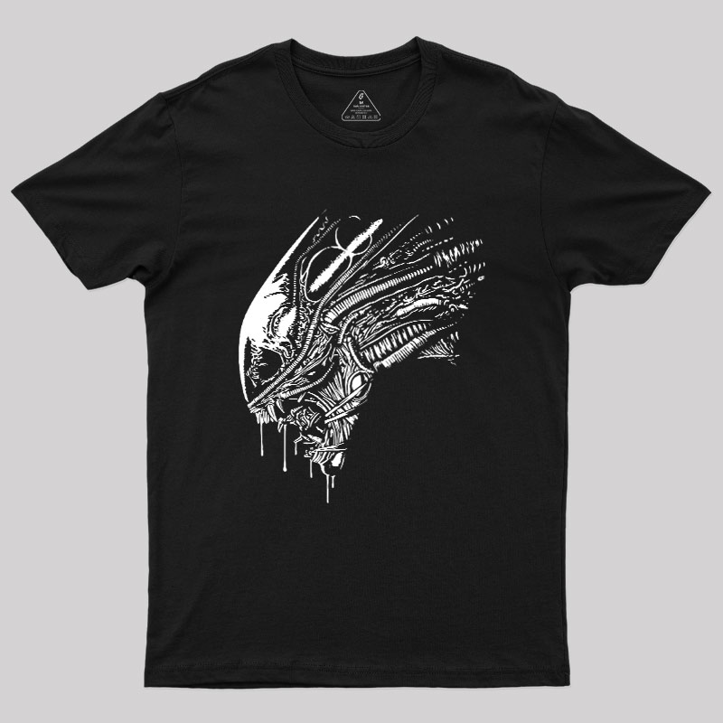 Dripping Dark Sci‑Fi Beast Graphic Art Geek T-Shirt