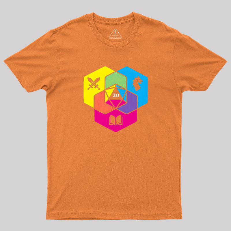 RPG CMYK Dice Venn Diagram Geek T-Shirt