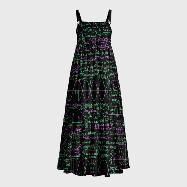 Math Function Curve Geek Tiered Cami Maxi Dress