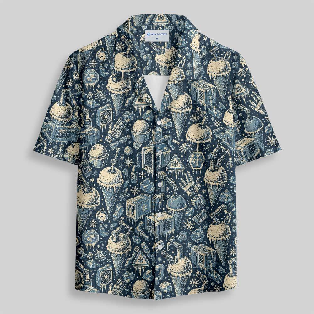 Geeksoutfit Medieval Science Fiction Map Button Up Pocket Shirt for Sale