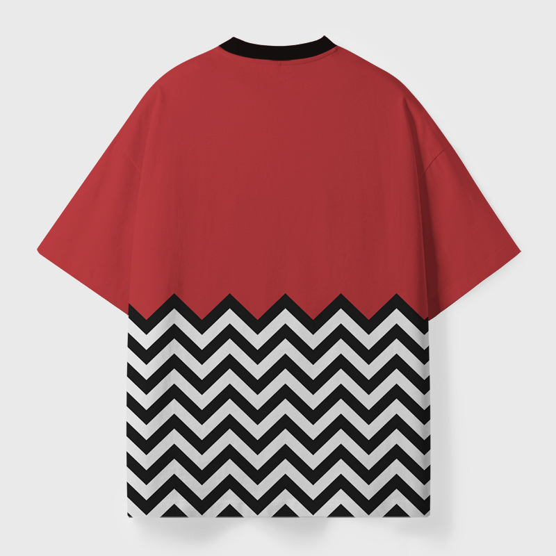Twin Peaks Pattern Design Geek Eco Oversized Graphic Tees