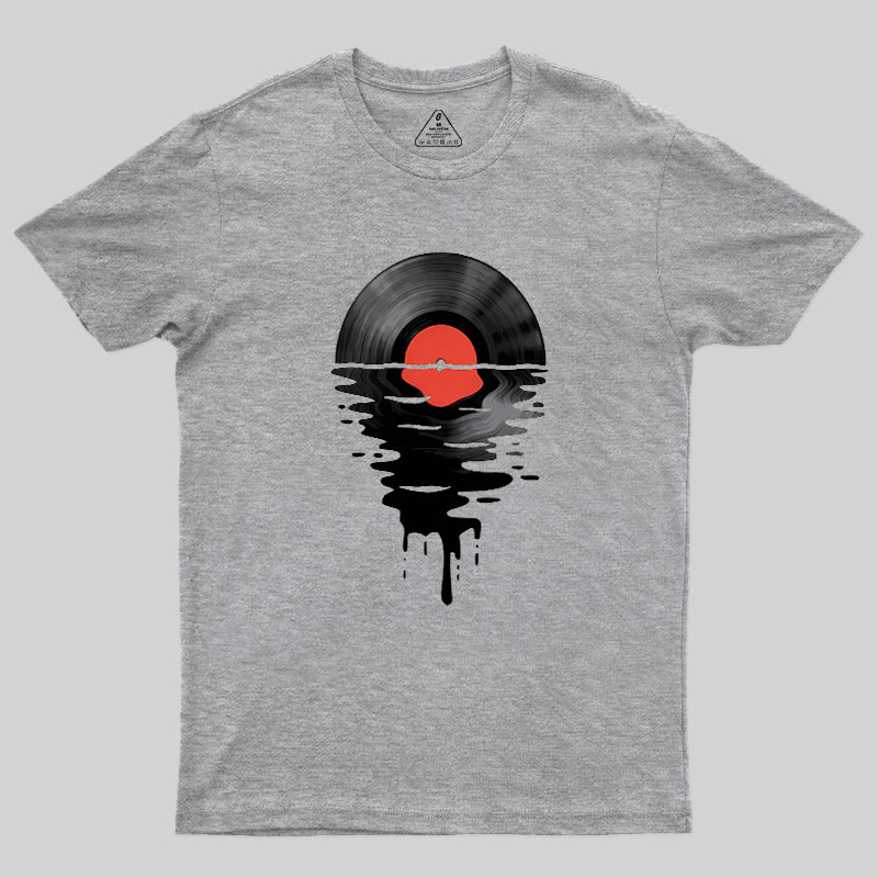 Vinyl LP Music Record Sunset Red Geek T-Shirt