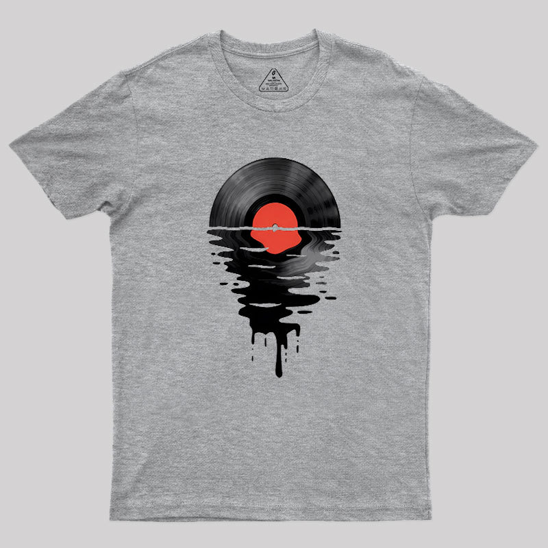 Vinyl LP Music Record Sunset Red Geek T-Shirt