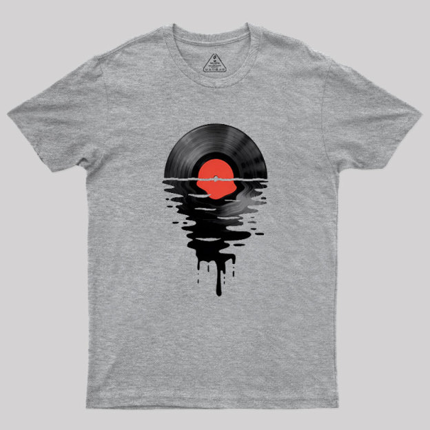 Vinyl LP Music Record Sunset Red Geek T-Shirt