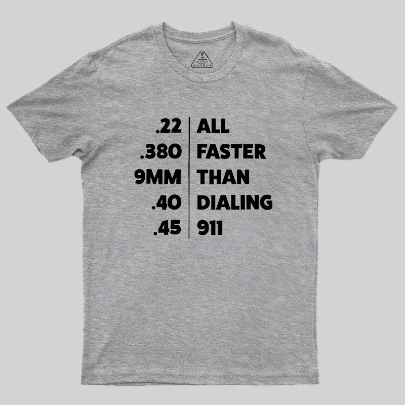 Faster Than Dialing 911 Geek T-Shirt