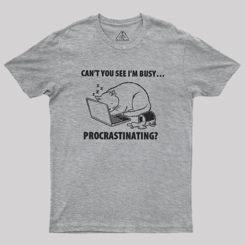 Procrastination Cat Geek T-Shirt