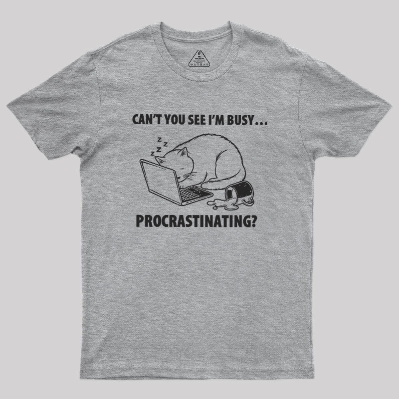 Procrastination Cat Geek T-Shirt