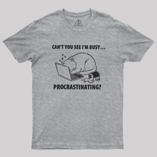Procrastination Cat Geek T-Shirt