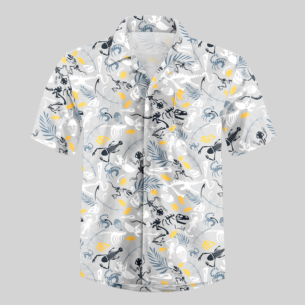 Paleontological Fossils Button Up Pocket Shirt