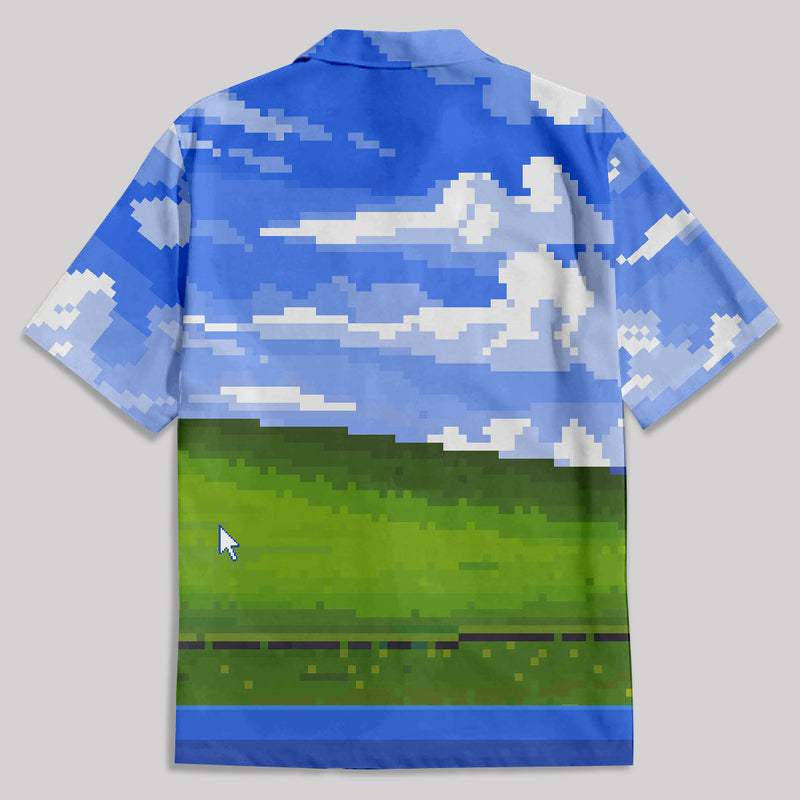Geeksoutfit Win XP Wallpaper Pixel Button Up Pocket Shirt