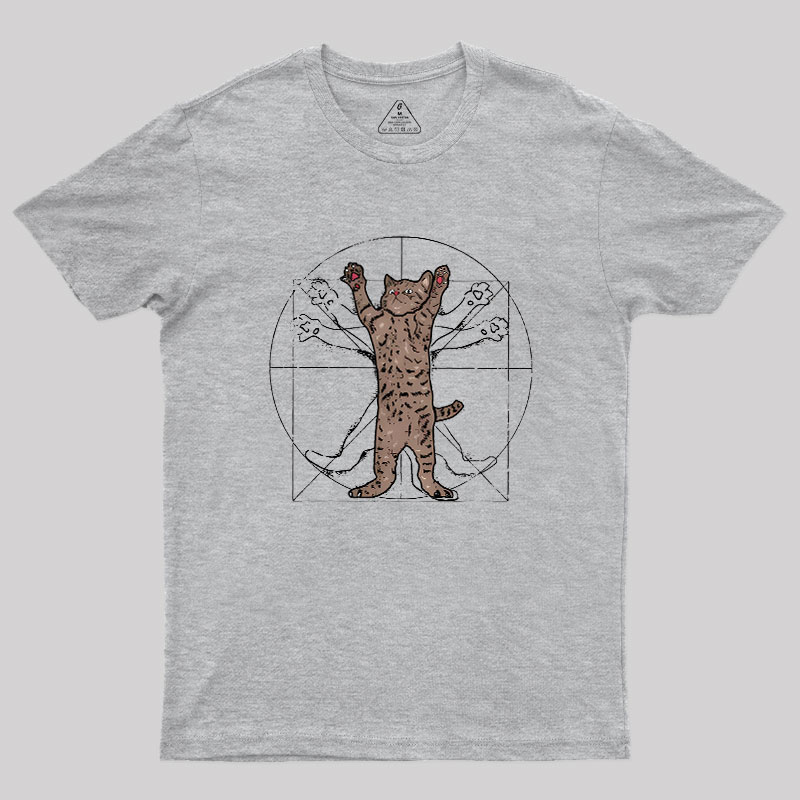 Vitruvian Cat Geek T-Shirt