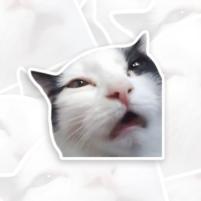 Confusing Cat Geek Sticker for Sale online