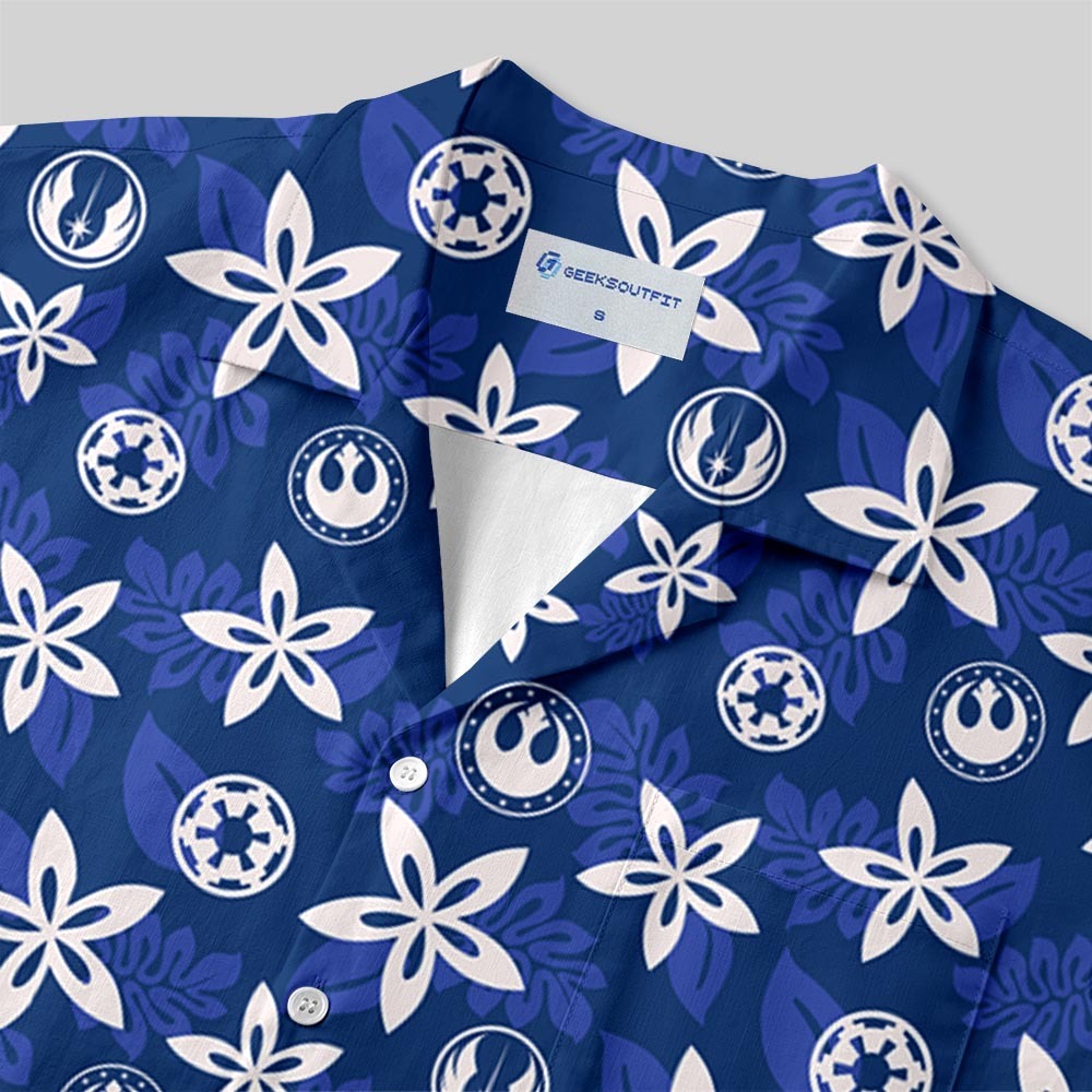 Rebel and Empire Blue Hawaii Button Up Pocket Shirt