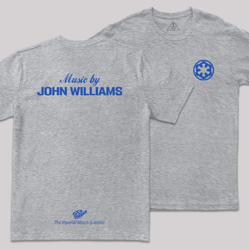 Music By John Williams Blue Front and Back Printed Geek T-Shirt
