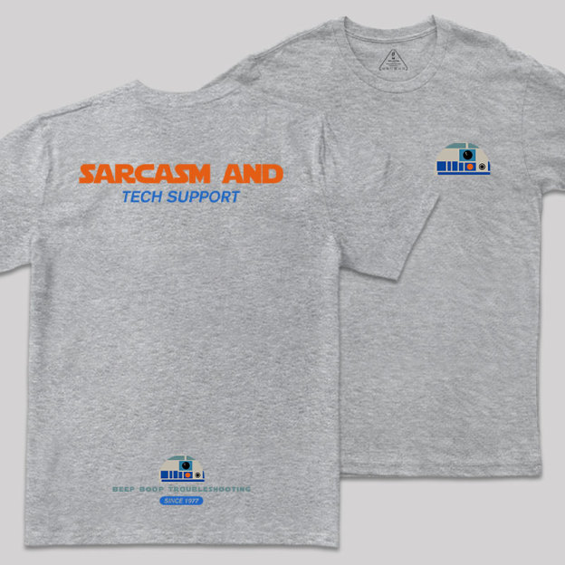 Sarcasm And Tech Support Front and Back Printing Geek T-Shirt