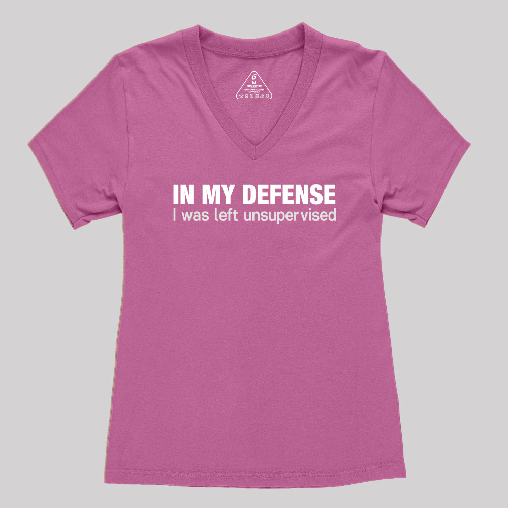 I Was Left Unsupervised Women's V-Neck T-shirt